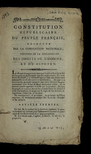 Constitution re publicaine du peuple franc ʹais by France cover