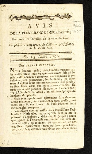 Avis de la plus grande importance by Lyon (France) cover