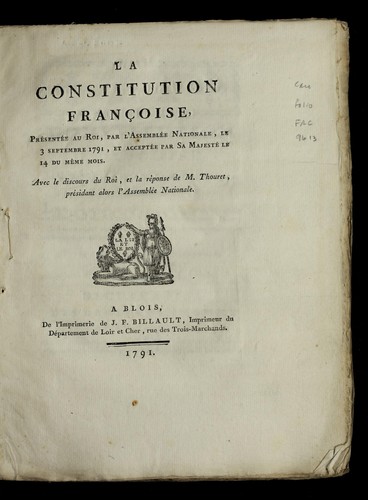 La constitution franc ʹoise by France cover