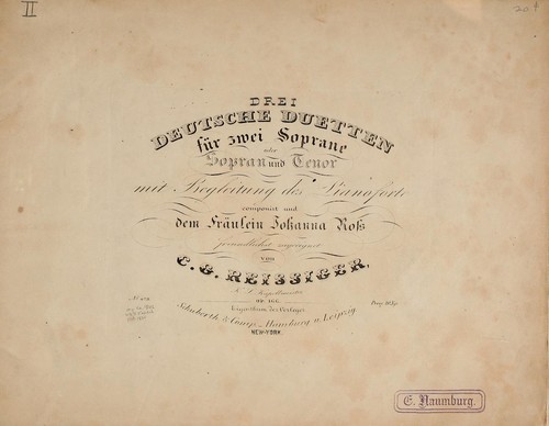 Drei deutsche Duetten by Carl Gottlieb Reissiger cover