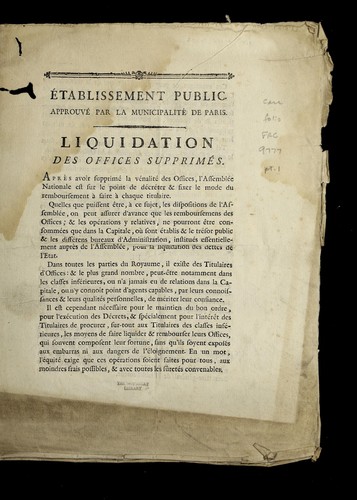 E tablissement public approve  par la munucipalite  de Paris by Paris (France) cover