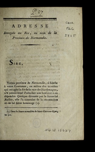 Adresse envoye e au roi