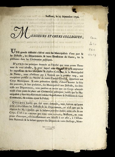 ... Messieurs et chers collegues by Soissons (France) cover