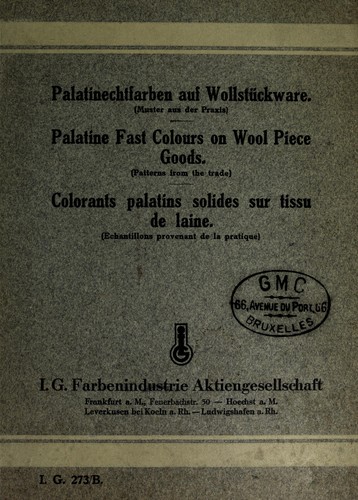 Palatinechtfarben auf Wollstückware (Muster aus der Praxis) =