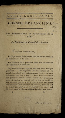 Les administrateurs du de partement de la Seine by Seine (France) cover