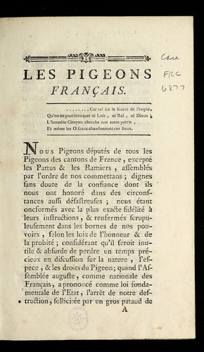 Les pigeons franc ʹais