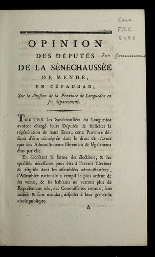Opinion by Mende (France) cover