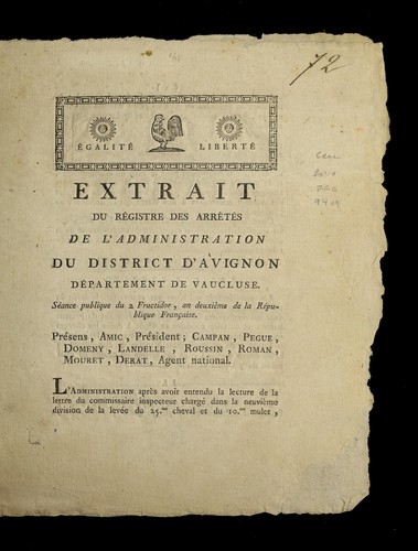 ... Extrait du re gistre des arr^ete s