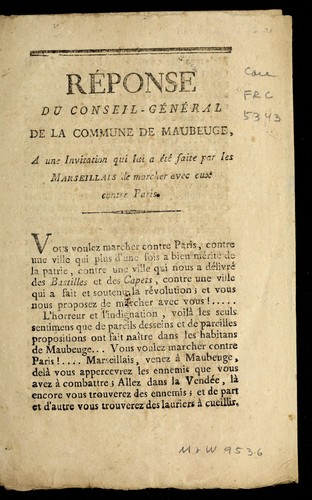 Re ponse by Maubeuge (France) cover