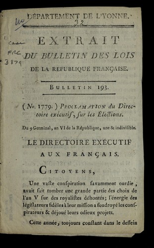 ... Extrait du Bulletin des lois de la Re publique franc ʹaise