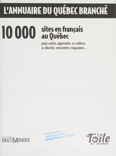 L'annuaire du Que bec branche by  cover