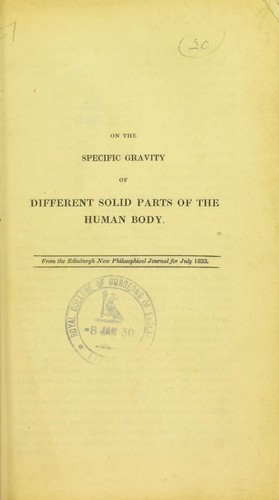 On the specific gravity of different solid parts of the human body