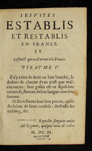 Les Iesuites establis et restablis en France le fruict qui en est arriue  a   la France by  cover