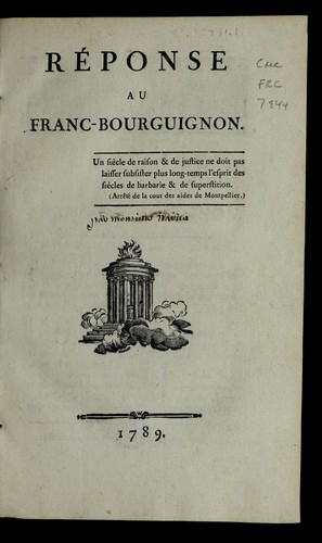 Re ponse au Franc-Bourguignon by  cover