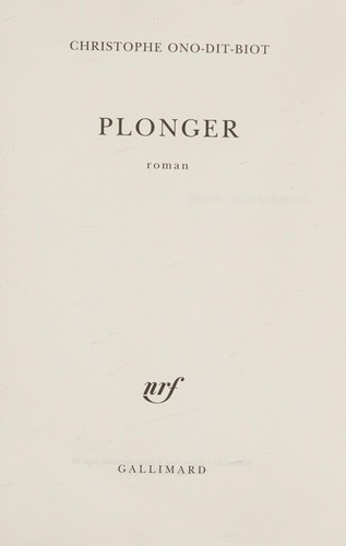 Plonger by Christophe Ono-dit-Biot cover