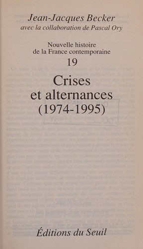 Nouvelle histoire de la France contemporaine by Jean-Jacques Becker, Pascal Ory cover