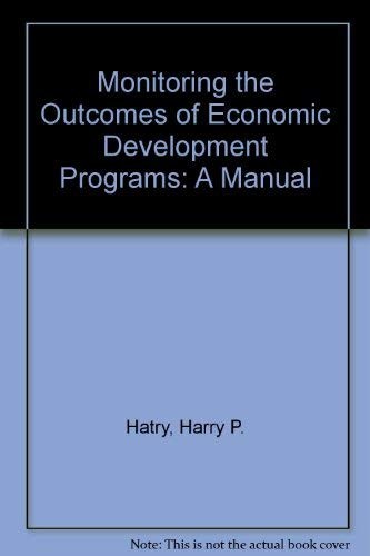 Monitoring the outcomes of economic development programs