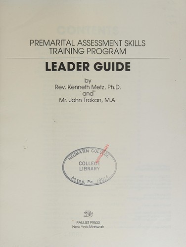 Premarital assessment skills training program