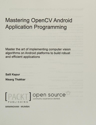 Mastering OpenCV Android Application Programming