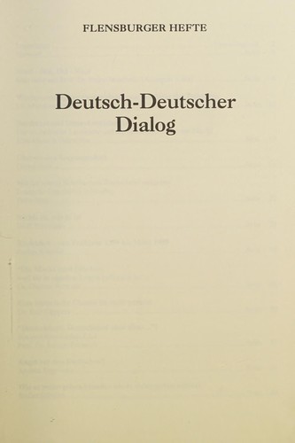 Deutsch-Deutscher Dialog by  cover