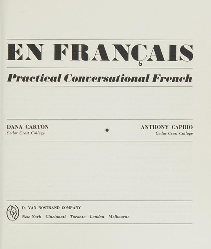 En français by Dana Carton-Caprio cover