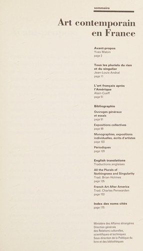 Art contemporain en France by Ministère des Affaires étrangères (France) cover