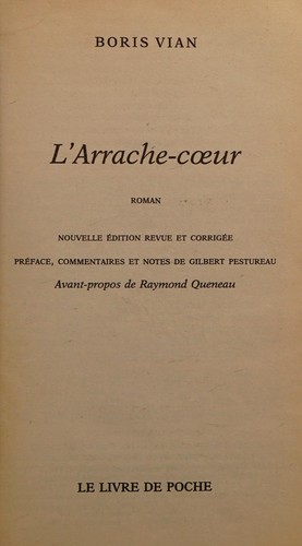L' Arrache-cœur by Boris Vian cover