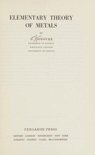 Elementary theory of metals
