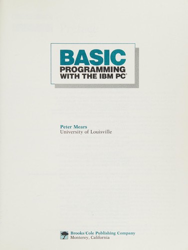 Basic programming with the IBM PC