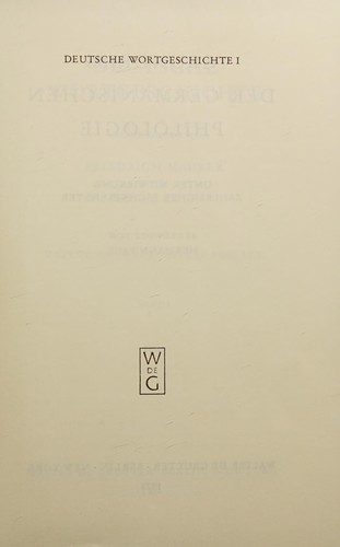 Deutsche Wortgeschichte by Maurer, Friedrich cover