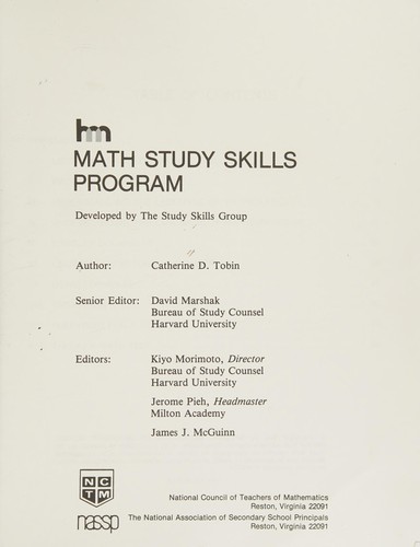 Math Study Skills Program