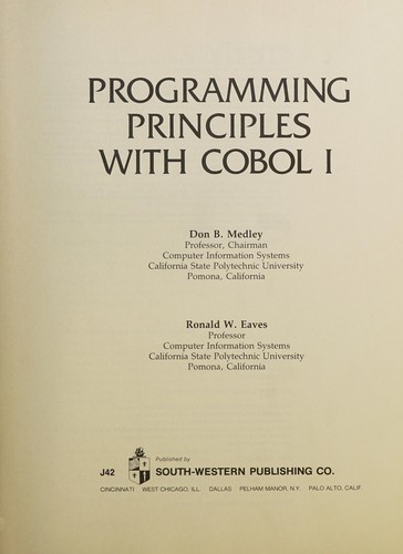 Programming principles with COBOL I