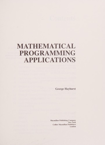 Mathematical programming applications