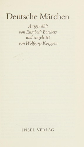 Deutsche Märchen by Elisabeth Borchers cover