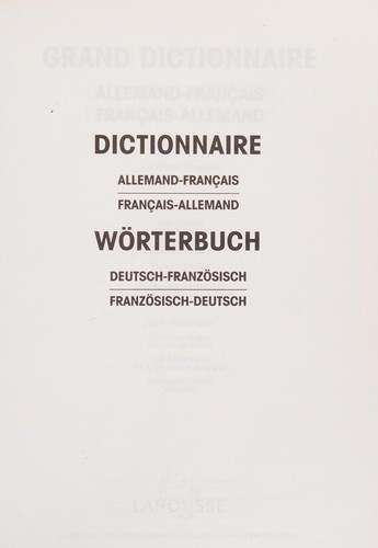 Grand dictionnaire allemand-français français-allemand = by Pierre Grappin, Jean Charue cover