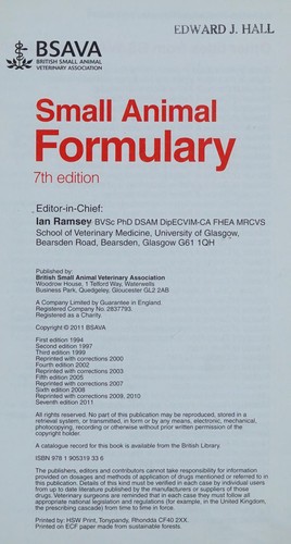 BSAVA Small Animal Formulary