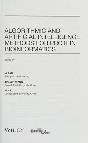 Algorithmic and artificial intelligence methods for protein bioinformatics