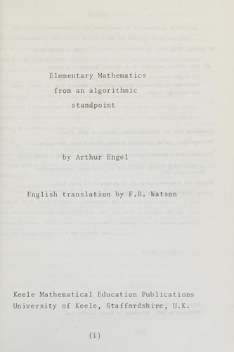 Elementary Mathematics from an Algorithmic Standpoint