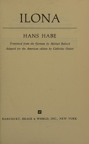 Ilona by Hans Habe cover
