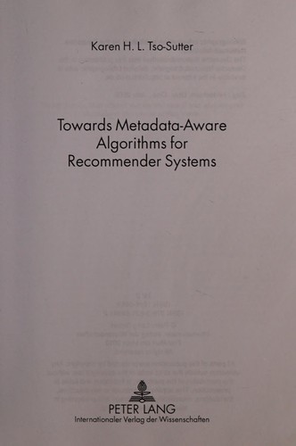 Towards Metadata-Aware Algorithms for Recommender Systems