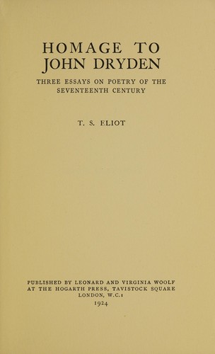 Homage to John Dryden