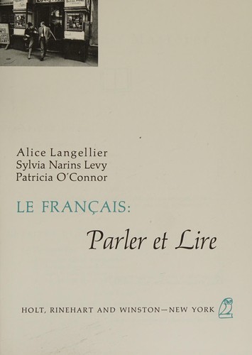 Le français: parler et lire by Alice Langellier cover