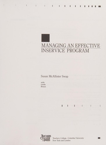 Managing an effective inservice program