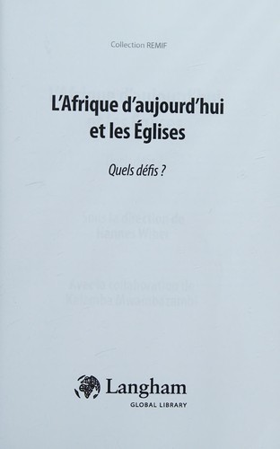 L'Afrique D'aujourd'hui et les églises