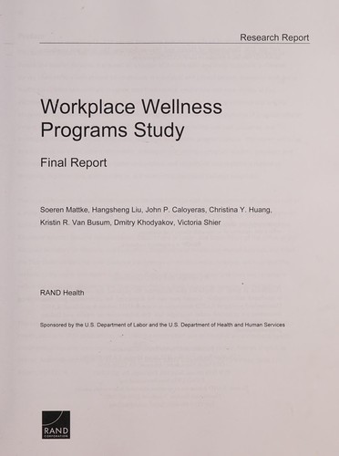 Workplace wellness programs study