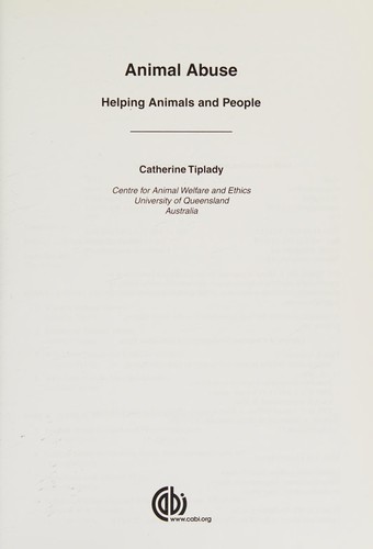 Animal Abuse by Catherine Tiplady cover