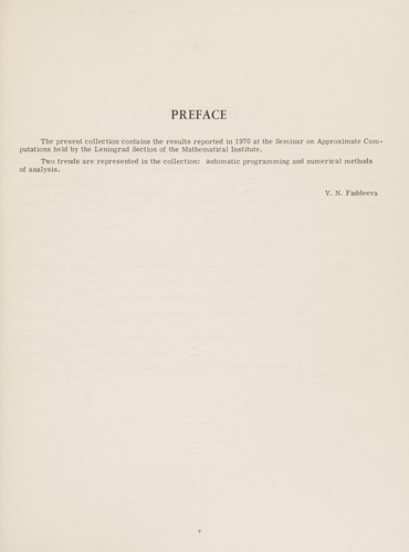 Automatic programming and numerical methods of analysis