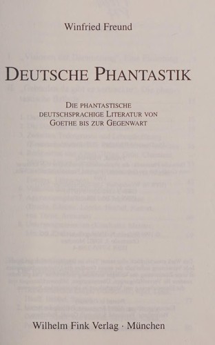 Deutsche Phantastik by Winfried Freund cover