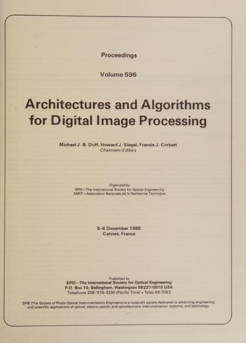 Architectures and algorithms for digital image processing