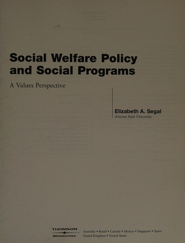 Social welfare policy and social programs